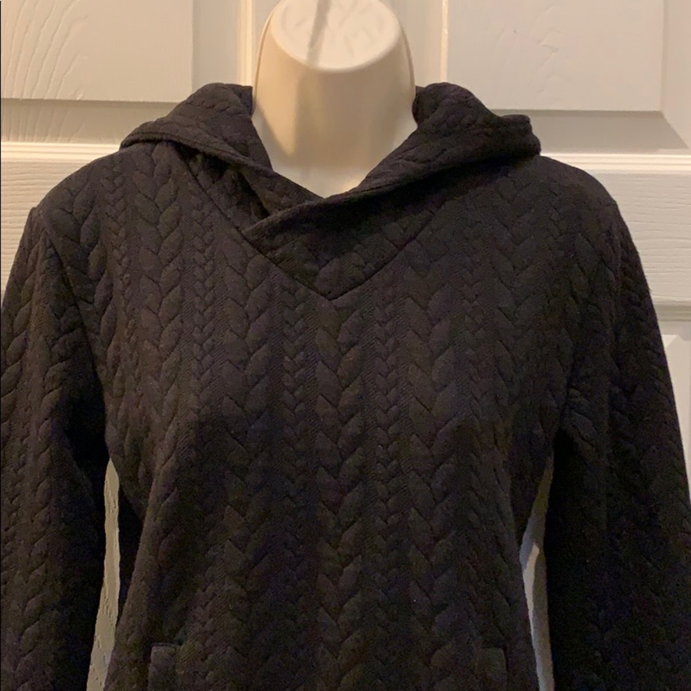 Black Modna ‘Cable Knit’ Look Hoodie Sweatshirt